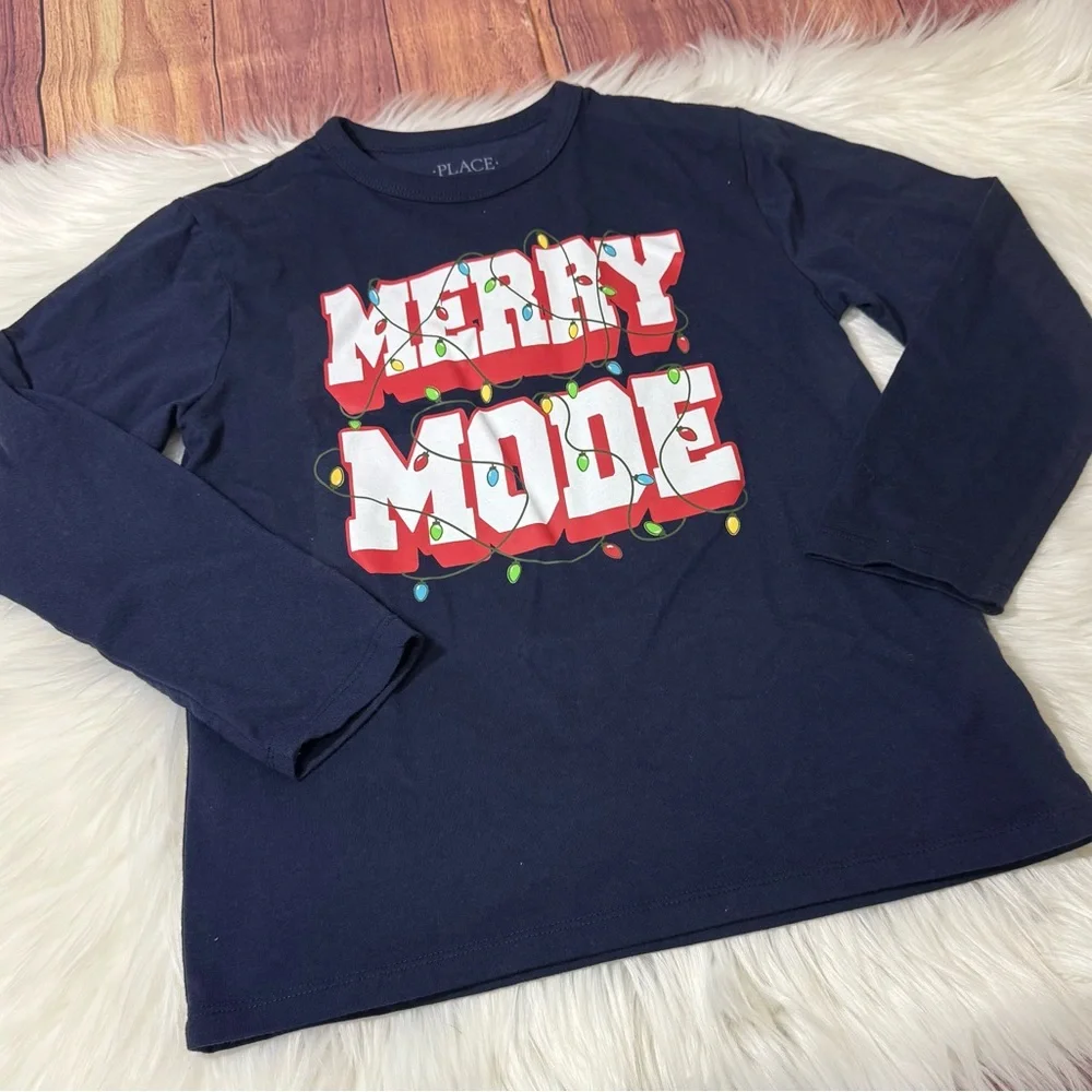 The Children’s Place Holiday Graphic Long Sleeve Shirt - Youth Size M (7/8)